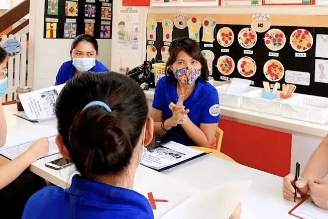 Teachers at a training session